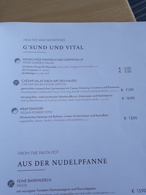 Vegan options at Bergrestaurant Gletschermühle  in Kaprun
