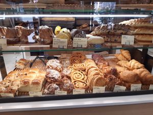 Selection of croissants, buns etc. at Land & Monkeys - Beaumarchais in Paris