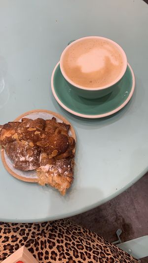 latte & croissant  at Land & Monkeys - Beaumarchais in Paris