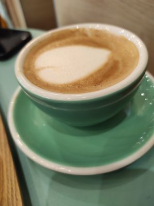 Capuccino with para milk was pefect! at Land & Monkeys - Beaumarchais in Paris