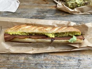 Bacon mimosa sandwich  at Land & Monkeys - Beaumarchais in Paris