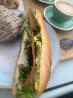 Bacon mimosa baguette  at Land & Monkeys - Beaumarchais in Paris