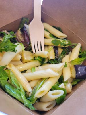 Pasta salad... So so, a bit oily at Land & Monkeys - Beaumarchais in Paris
