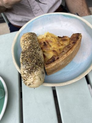 Quiche and olive breadd  at Land & Monkeys - Beaumarchais in Paris