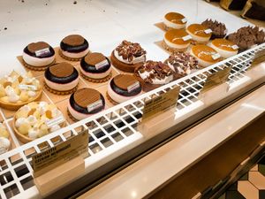 Some of the cakes and pastries of the day at Land & Monkeys -- Beaumarchais at Land & Monkeys - Beaumarchais in Paris