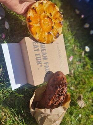 The bakery was great - so many options, all vegan and reasonable price! They were delicious! at Land & Monkeys - Beaumarchais in Paris