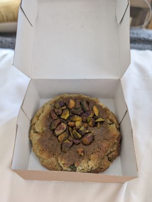 Pistachio cookie. at Land & Monkeys - Beaumarchais in Paris