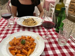 Incredible authentic Italian pasta at Al Sanpietrino Trattoria in Lisbon