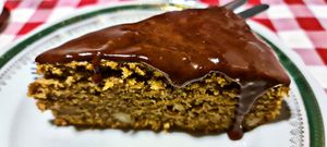 Vegan cake made from almonds at Al Sanpietrino Trattoria in Lisbon