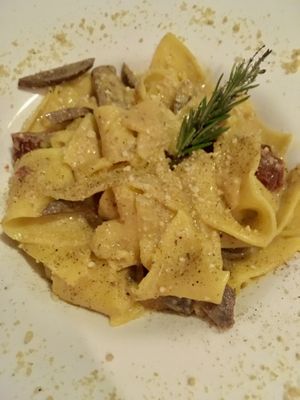 Parpadelle al carbonara  at Al Sanpietrino Trattoria in Lisbon