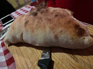 Calzone pizza at Al Sanpietrino Trattoria in Lisbon