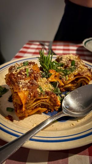 Lasagna bolognese at Al Sanpietrino Trattoria in Lisbon