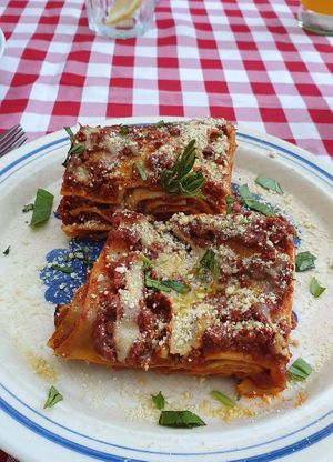 Lasagne at Al Sanpietrino Trattoria in Lisbon