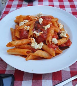 Penne all'Amatriciana at Al Sanpietrino Trattoria in Lisbon