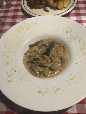 Carbonara (looks small but it was so filling) at Al Sanpietrino Trattoria in Lisbon