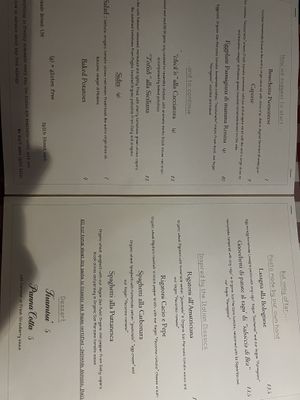Menu as of May 2023  at Al Sanpietrino Trattoria in Lisbon