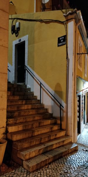 Up these stairs at Al Sanpietrino Trattoria in Lisbon