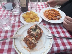 Beautiful lasagne and Ragu at Al Sanpietrino Trattoria in Lisbon