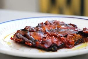Vegan Parmigiana di Melanzane at Al Sanpietrino Trattoria in Lisbon
