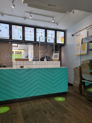 Clear menus at Crussh Juice Bars - Belgravia in South West London