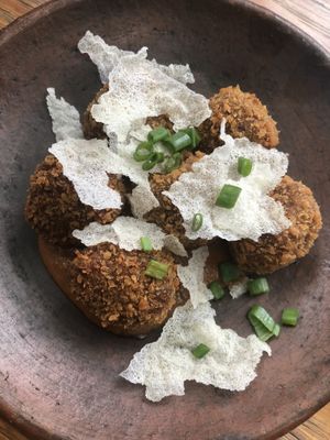 Eggplant balls  at Genius Central in Central Singapore