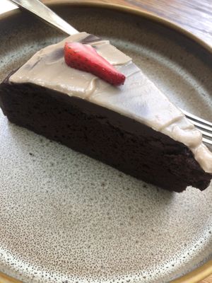 Vegan chocolate mud cake   at Genius Central in Central Singapore