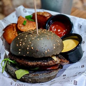 Vegetarian Portobello Mushroom Burger at Genius Central in Central Singapore
