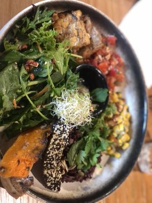 Happiness Bowl with tempeh  at Genius Central in Central Singapore