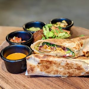 Mexican Vegan Fajitas Wrap at Genius Central in Central Singapore