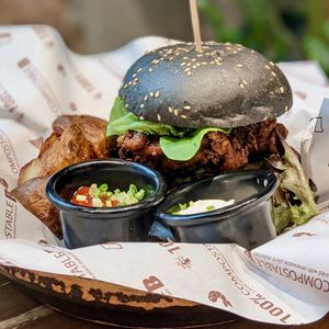 Vegan Zinger Burger at Genius Central in Central Singapore