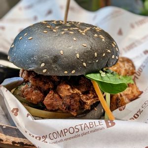 Vegan Zinger Burger at Genius Central in Central Singapore
