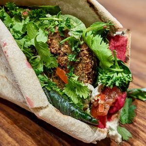 Open Falafel Wrap at Genius Central in Central Singapore