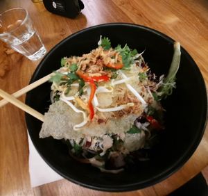 Superb vegan flavours of Asia bowl, really tasty,lovely atmosphere and staff #Veganuary at Genius Central in Central Singapore