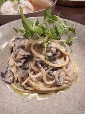 Creamy Mushroom Pasta at Genius Central in Central Singapore