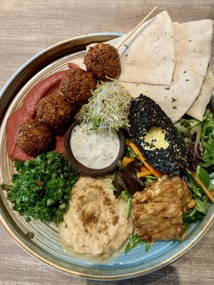 Vegan Falafel bowl with tempeh at Genius Central in Central Singapore