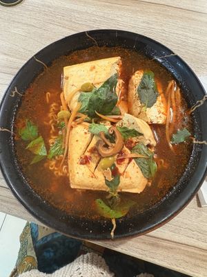 Steamed tofu with noodles - $110   at Like Tofu 來客豆腐 in Taipei