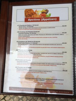 Menu - Dishes at Fishtail in Lisbon