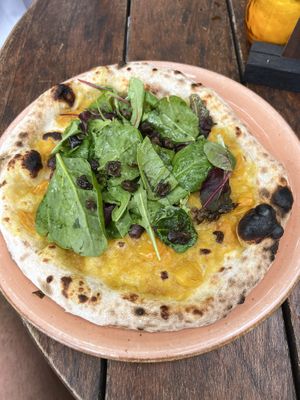 Yellow marinara pizza  at Terra in Berlin