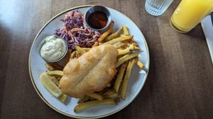 Fish and chips at Vegan Street in Calgary