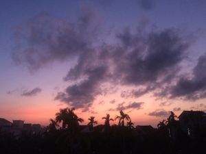 Sunset from our balcony  at Brilliant B'n'b in Hoi An