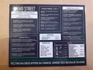 menu at Bread Street Zapiekanki Premium in Poznan