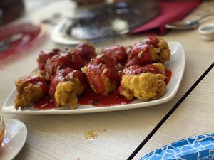 fried cauliflower  at Taj Palace in Malaga