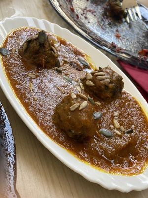 spinach balls at Taj Palace in Malaga
