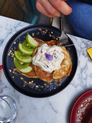 Sweet pancake with cream at Urban Greener in Paris