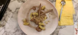 Kiwi meringue tart, deconstructed at Urban Greener in Paris