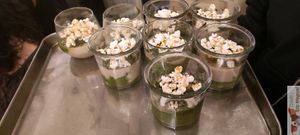 Cauliflower panna cotta with salted popcorn at Urban Greener in Paris