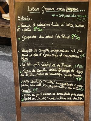 Menu 8/2024 - but changes daily  at Urban Greener in Paris