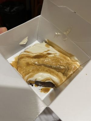 Chocolate and caramel cake- drowning in caramel and cream - hard to enjoy  at Urban Greener in Paris