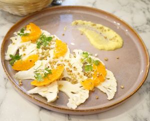 Cauliflower carpaccio at Urban Greener in Paris