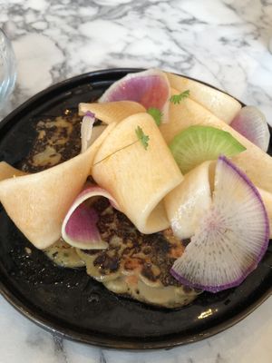 Daikon pancake appetizer  at Urban Greener in Paris